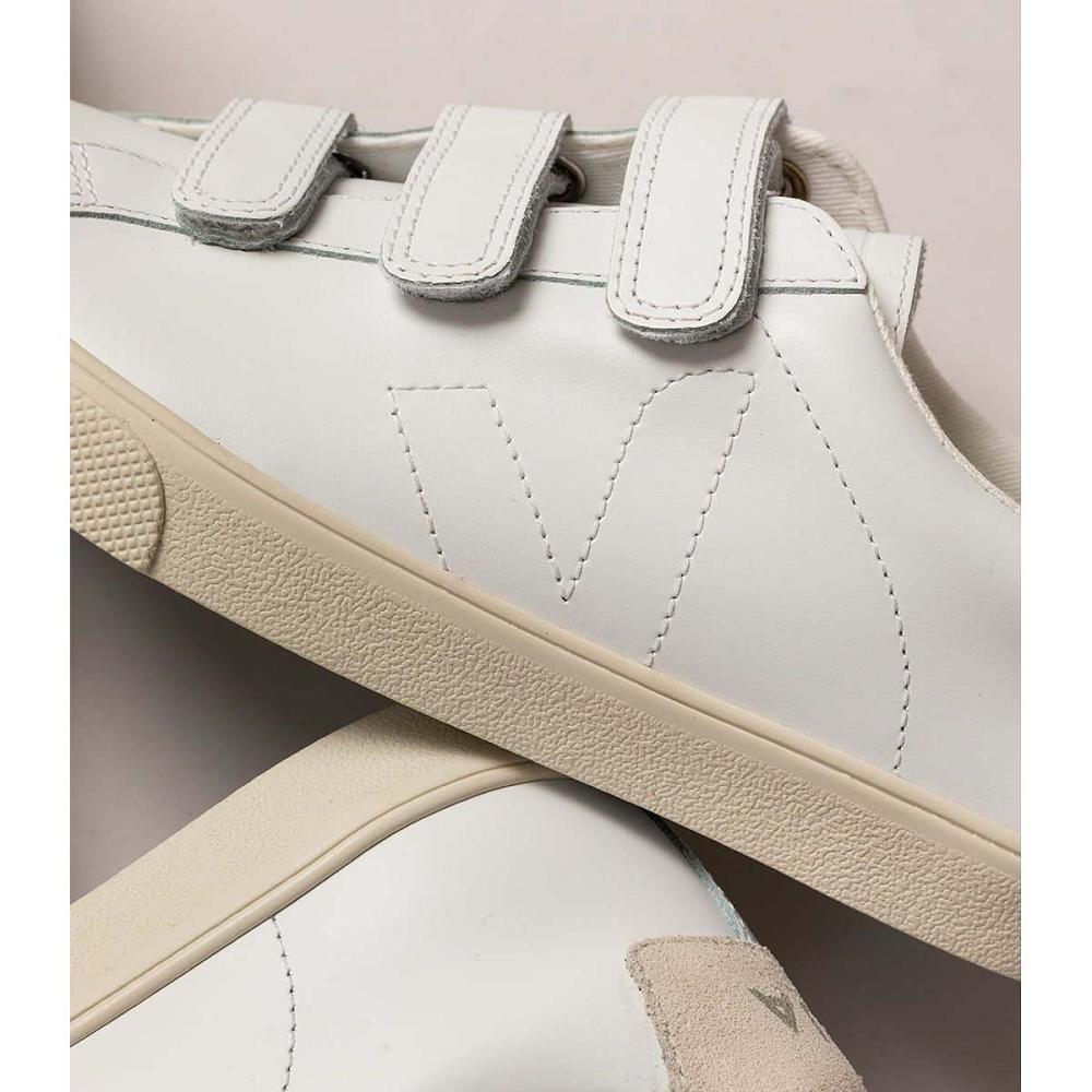 Women's Veja 3-LOCK LEATHER Sneakers White | SG 613BEX